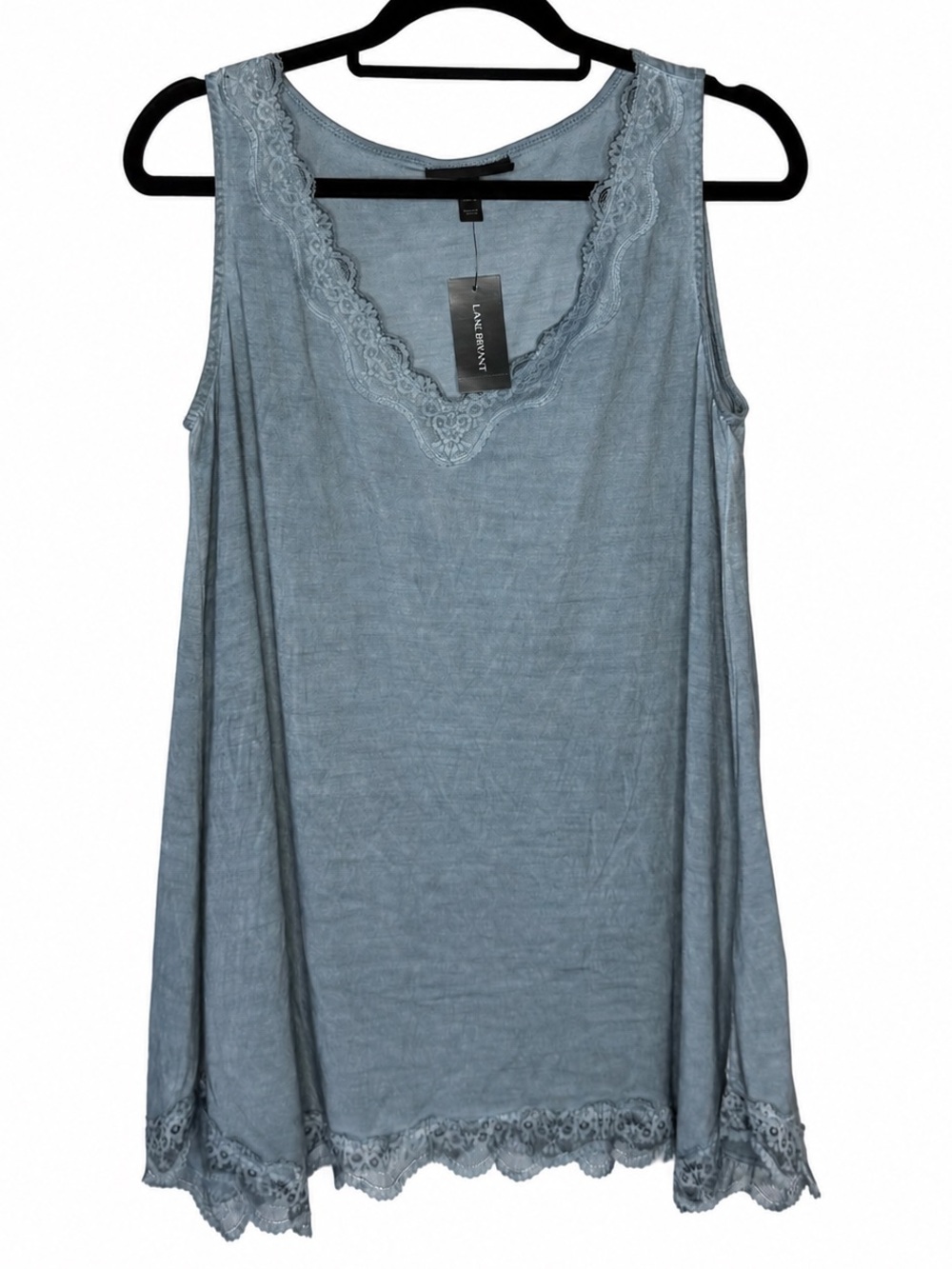 Lane Bryant Soft Blue Lace-Trim V-Neck Tank Women’s Size 10/12